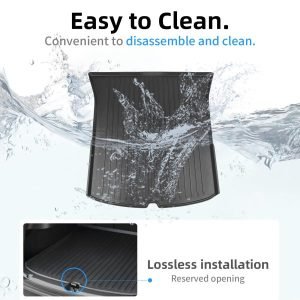 Allwetter-Kofferraummatte mit vorderen und hinteren Kofferraumwannen, rutschfestem TPE-Zubehör für das neue Model Y (2025/2026)-All Weather Cargo Liners Trunk Ma 1