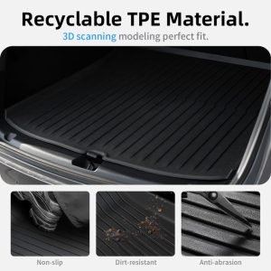 Allwetter-Kofferraummatte mit vorderen und hinteren Kofferraumwannen, rutschfestem TPE-Zubehör für das neue Model Y (2025/2026)-All Weather Cargo Liners Trunk Ma 3