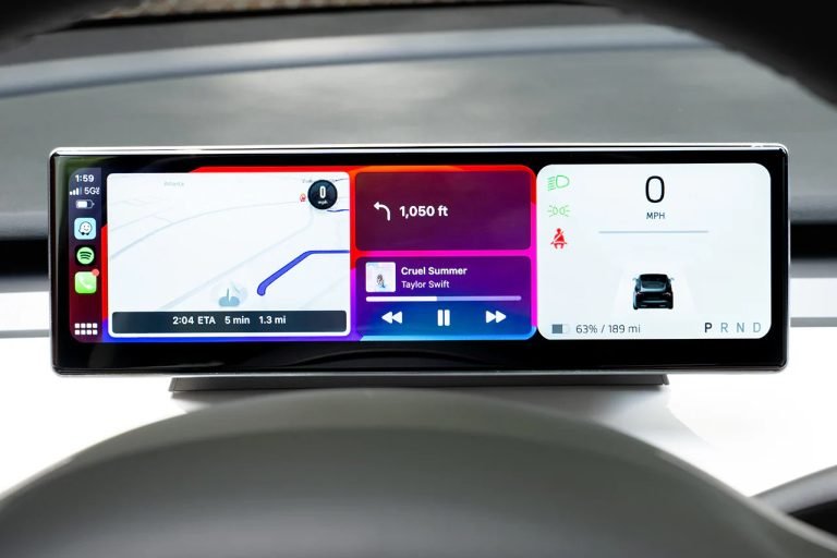 Model 3/Y MSX-CP9 „FloThru HVAC“ Fahrerorientiertes intelligentes Instrumentencluster mit Apple CarPlay & Android Auto-Tesla Model 3 Y MSX CP9 “FloThru HVAC” Driver View Smart Instrument Cluster with Apple CarPlay Android Aut 8